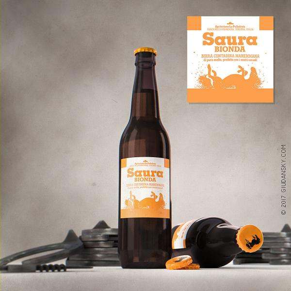 Saura beer label design