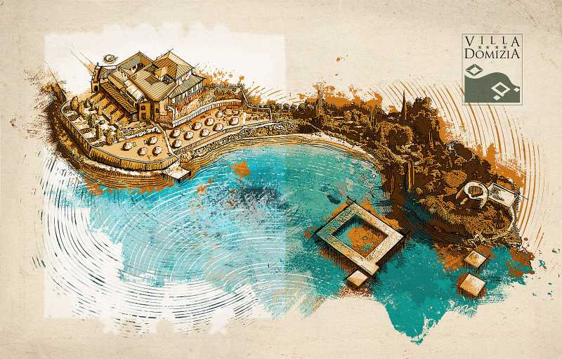 La villa romana e la torre spagnola La villa romana e la torre spagnola