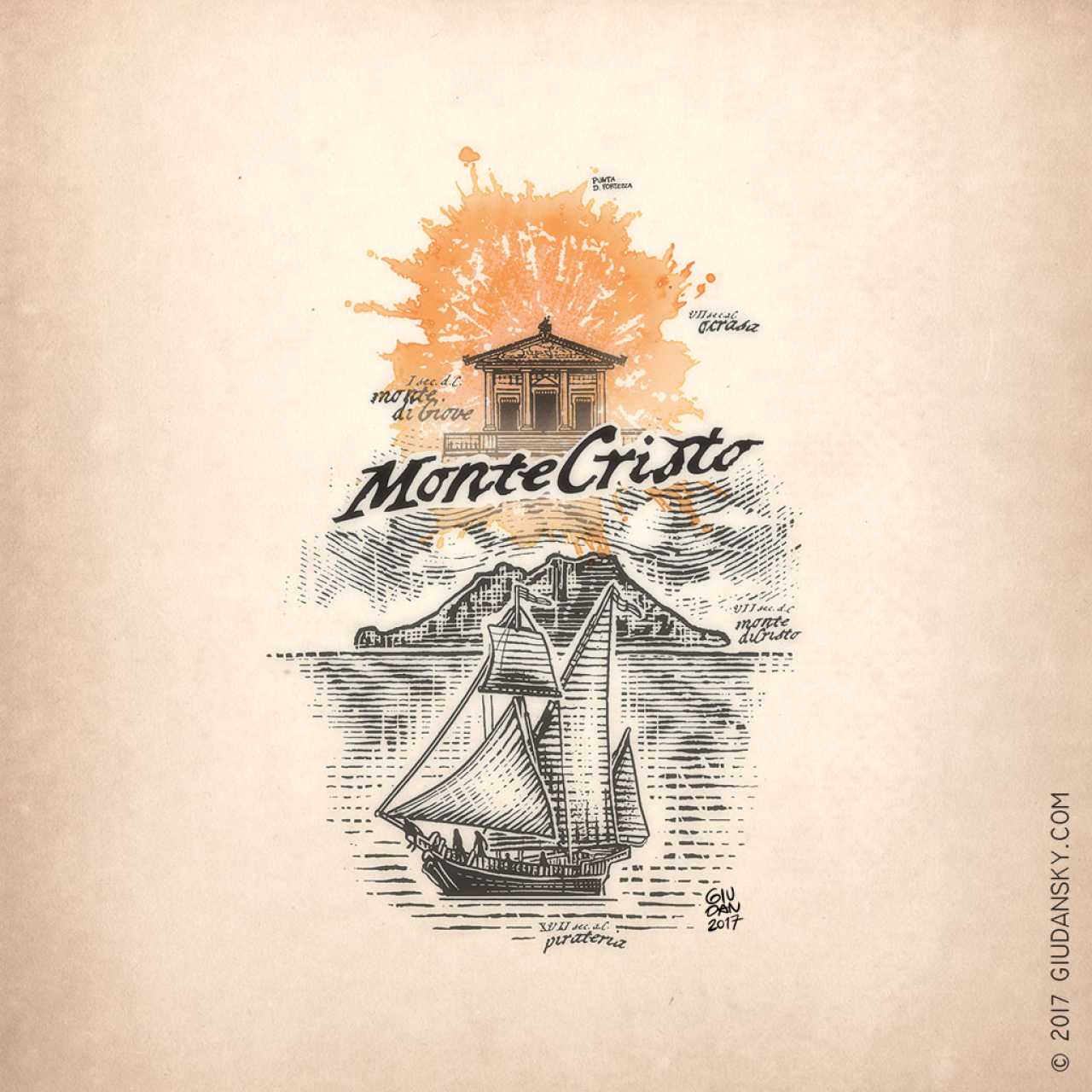 Montecristo, mappa incisione